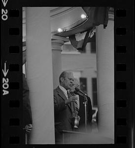 President Ford speaking in Exeter, New Hampshire