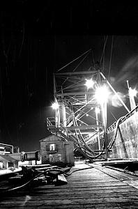 Unloading oil at night