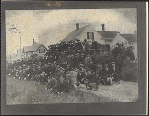 Warren hand tub company, with engine, at muster