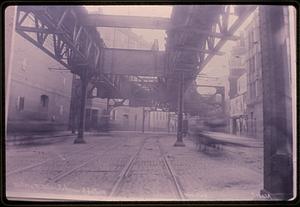 Commercial Street & M.B.T.A. trestle at Constitution Wharf, Boston North End