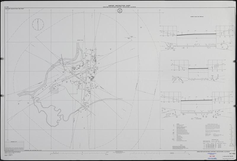 Airport obstruction chart, OC 954, Greater Rockford Airport, Rockford, Illinois