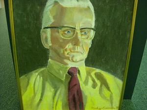 Painting of a man with glasses