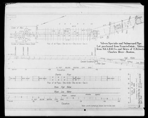 Engineering Plans, Distribution Department, Valves, Specials, Submerged Pipe; March 1898; August 1905; Acc. No. B418, Mass., Aug. 1905