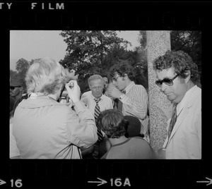 Mayor White seen with residences of Blackstone Park section of South End after Puerto Rican Day disturbances