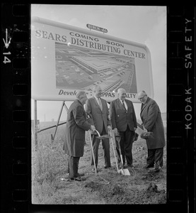 Ground breaking - Sears Roebuck President Crowdus Baker turns first shovel of earth at site of his firm's huge new distribution center just off the Southeast Expressway