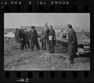 Congressman Philibin, Sears president, Crowdus Baker, Mayor Collins and Judge John G. Pappas at the groundbreaking ceremony for the new Sears Distributing Center