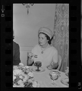 Lady Bird Johnson, most likely at a luncheon for Democratic women at the Ritz Carlton