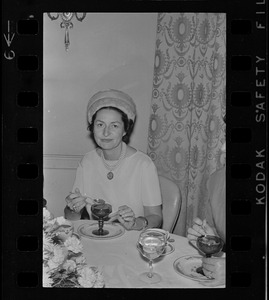 Lady Bird Johnson, most likely at a luncheon for Democratic women at the Ritz Carlton