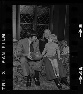 Patriots General manager, Upton Bell, at home with his wife, Anne, and son, Christopher