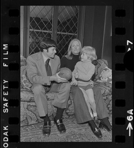 Patriots General manager, Upton Bell, at home with his wife, Anne, and son, Christopher