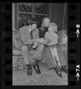 Patriots General manager, Upton Bell, at home with his wife, Anne, and son, Christopher