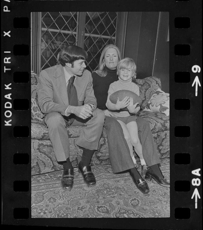 Patriots General manager, Upton Bell, at home with his wife, Anne, and son, Christopher