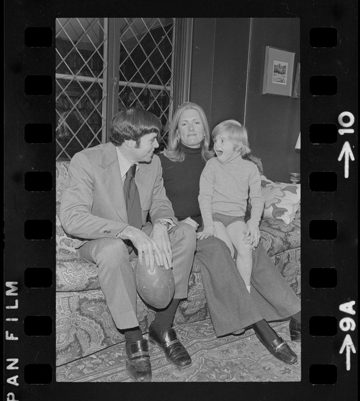 Patriots General manager, Upton Bell, at home with his wife, Anne, and son, Christopher