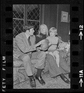 Patriots General manager, Upton Bell, at home with his wife, Anne, and son, Christopher