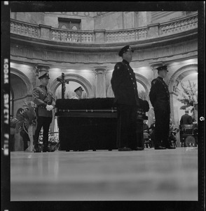 View into the Hall of Flags rotunda during James M. Curley's wake