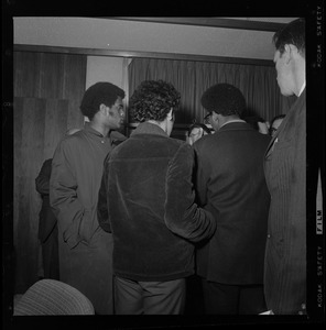 Brandeis University students seen talking, most likely during the student occupation of Ford Hall