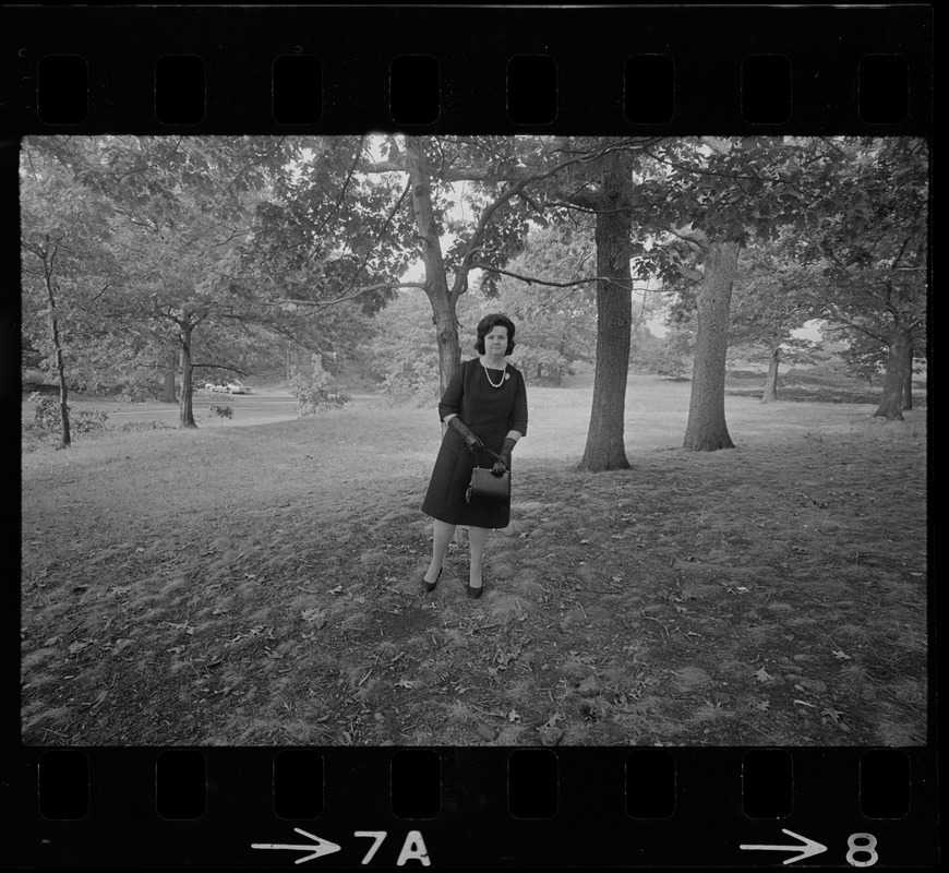 Louise Day Hicks seen in Franklin Park at the time of the Black student rally
