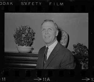 Boston young mayor Kevin White seen in his office in City Hall