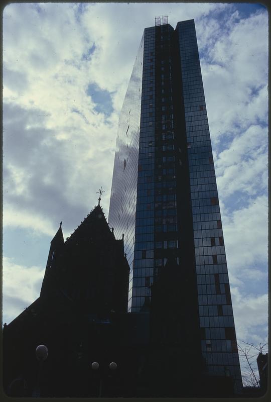 Copley Sq. 9 a.m. New John Hancock - wind damage