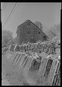 Marblehead, Mass., house and lobster pots
