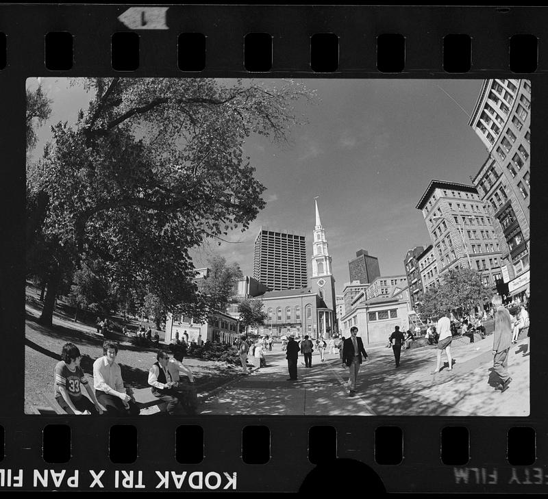 Tremont St. Boston Common & Park St. Church, downtown Boston - Digital ...