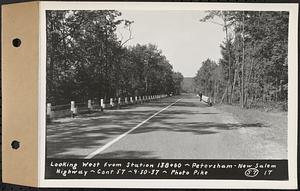 Contract No. 57, Portion of Petersham-New Salem Highway, New Salem, Franklin County, looking west from Sta. 138+60, New Salem, Mass., Sep. 30, 1937