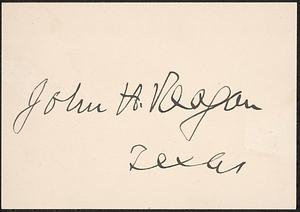 Autograph of John H. Reagan