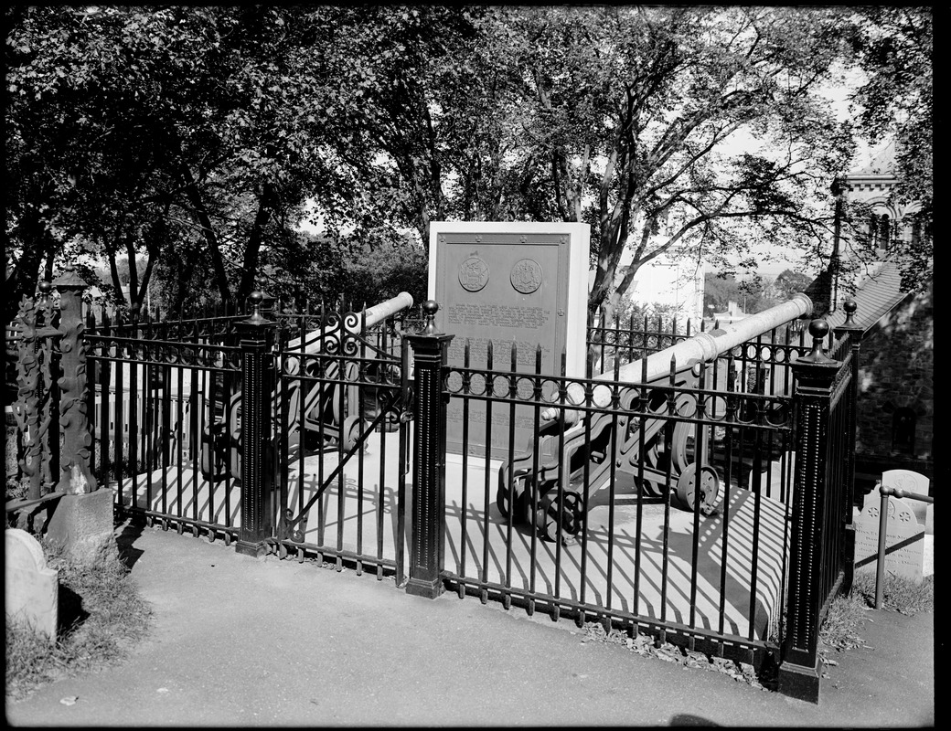 Brass cannon in burial hill, Plymouth, Mass.