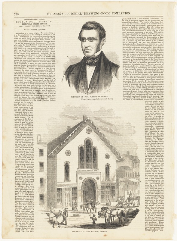 Portrait of Rev. Joseph Cummings ; Bromfield Street Church, Boston