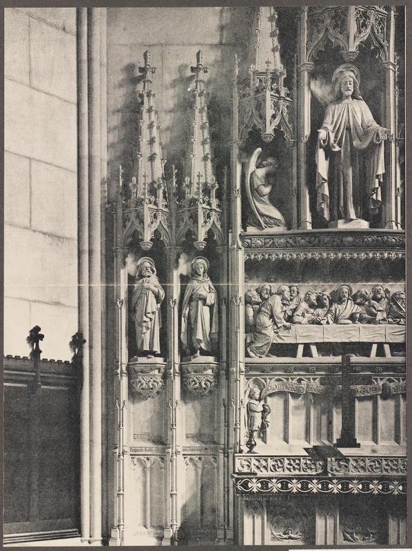 Detail of new reredos, Emmanuel Church, Boston, MA. Francis R. Allen, architect
