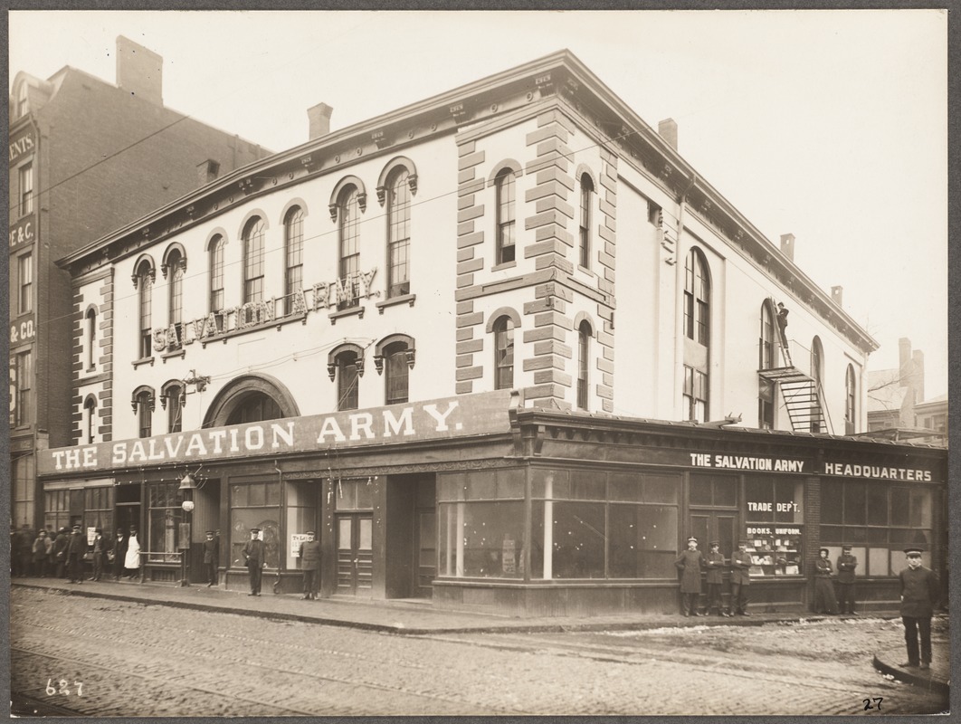 Salvation Army headquarters, Pine and Washington Streets, 1899