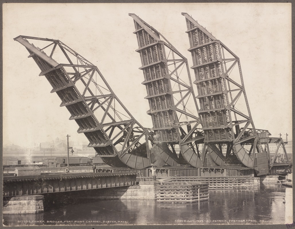 Tower Bridges, Fort Point Channel, Boston, Mass.