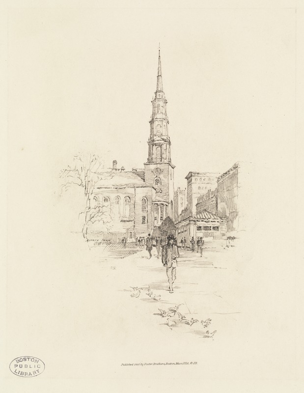 Park Street Church, Boston, from Lafayette Mall