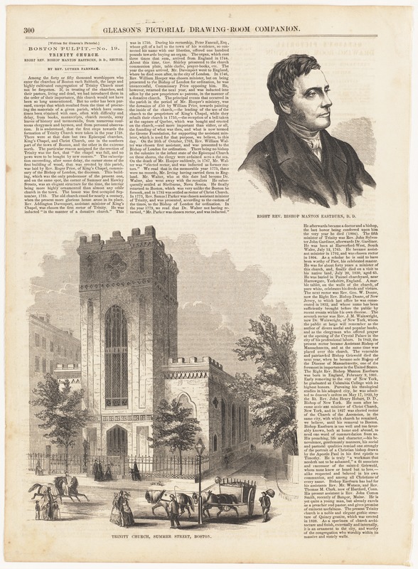 Right Rev. Bishop Manton Eastburn, D. D. ; Trinity Church, Summer Street, Boston