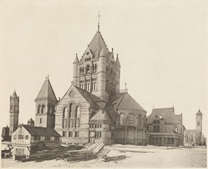 Trinity Church from southeast, Copley Square, built 1877, H. H. Richardson
