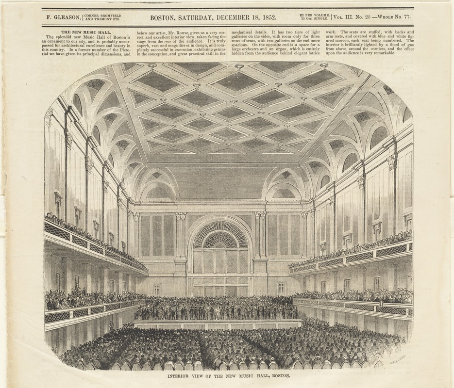 Interior view of the new Music Hall, Boston
