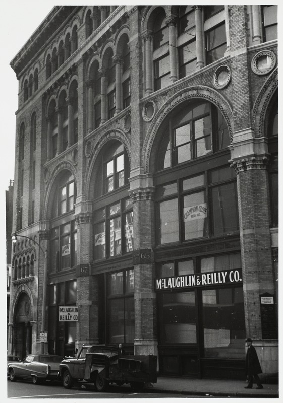 Angular view of the Shepley, Rutan, and Coolidge Ames store, #55-65 Bedford