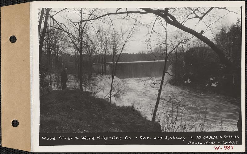 Ware River, Ware Otis Co. dam and spillway, Ware, Mass., 10:00 AM, Mar. 13, 1936