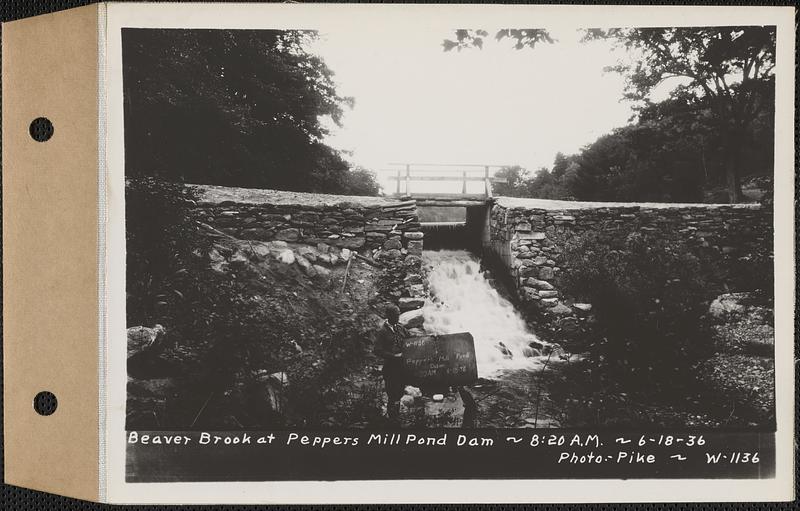 Beaver Brook at Pepper's mill pond dam, Ware, Mass., 820 AM, Jun. 18