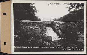 Beaver Brook at Pepper's mill pond dam, Ware, Mass., 8:20 AM, Jun. 18, 1936