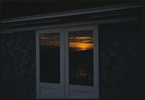 Reflection, door, sunrise, Nantucket