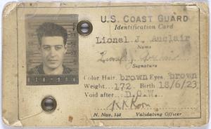 Lionel J. Auclair, U.S. Coast Guard identification card