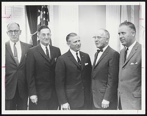 Barnstable selectmen meet with Governor. L. to R. E. Thomas Murphy. Chairman Victor Adams. George Cross. Rep. Allen Jones.