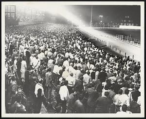 Part of Friday night’s throng at Wonderland which shattered the single race record handle at Revere when they backed their choices in the Derby to the tune of $89,882. The Wonderland classic was won by Broadway Donna before a crowd 19,536.