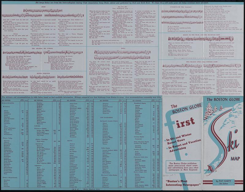 The Boston Globe ski map of northern New England and Canada