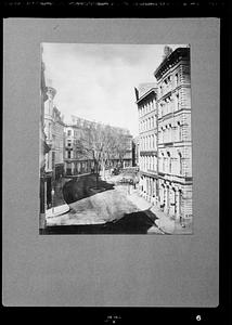 Copy negative of ca. 1857-1863 photo of Tontine Crescent, Franklin Street, Boston, Massachusetts