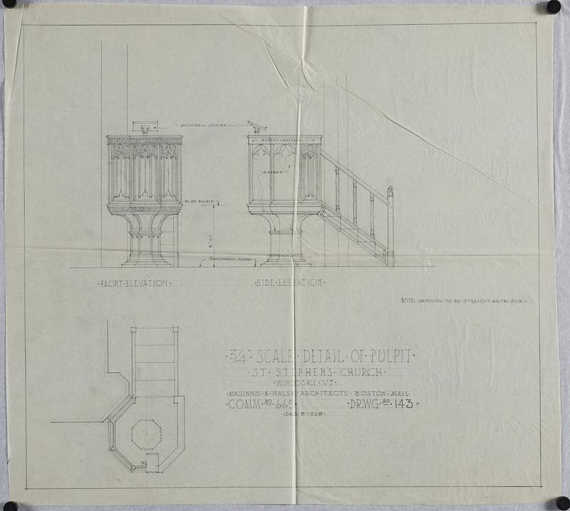 Three-quarter inch scale detail of pulpit