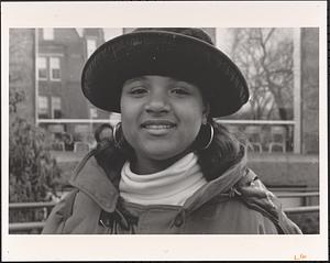 Timora looking stylish in her bucket hat