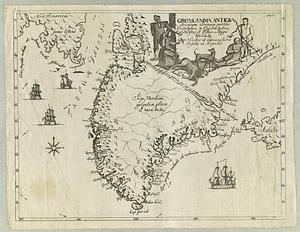 Grønlandia Antiqva secundum utramque partem Orientalem & Occidentalem seu Wester et Øster-Bygd delineata