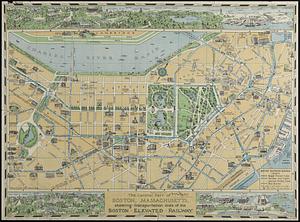 The central part of Boston, Massachusetts, showing transportation lines of the Boston Elevated Railway